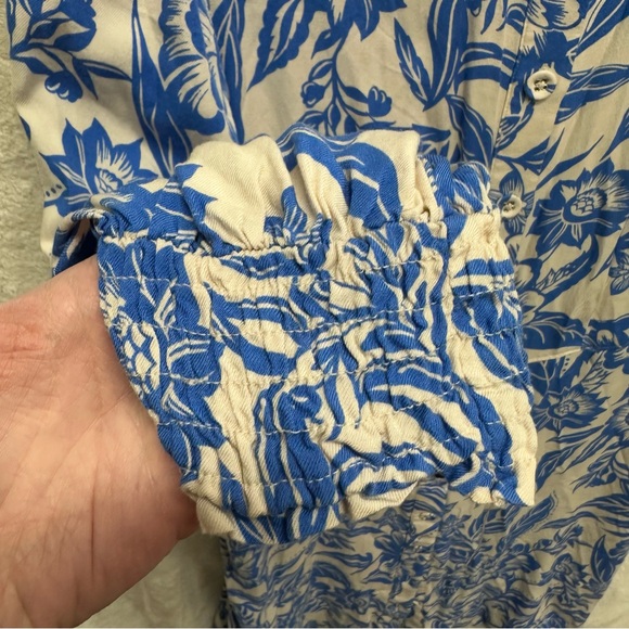 CAbi Athena Dress, Style 6149 women’s size large blue floral - Picture 9 of 12